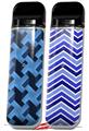 Skin Decal Wrap 2 Pack for Smok Novo v1 Retro Houndstooth Blue VAPE NOT INCLUDED