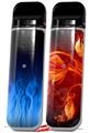 Skin Decal Wrap 2 Pack for Smok Novo v1 Fire Blue VAPE NOT INCLUDED