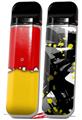 Skin Decal Wrap 2 Pack for Smok Novo v1 Ripped Colors Red Yellow VAPE NOT INCLUDED