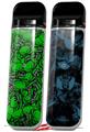 Skin Decal Wrap 2 Pack for Smok Novo v1 Scattered Skulls Green VAPE NOT INCLUDED