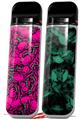 Skin Decal Wrap 2 Pack for Smok Novo v1 Scattered Skulls Hot Pink VAPE NOT INCLUDED