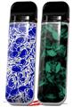 Skin Decal Wrap 2 Pack for Smok Novo v1 Scattered Skulls Royal Blue VAPE NOT INCLUDED