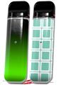 Skin Decal Wrap 2 Pack for Smok Novo v1 Smooth Fades Green Black VAPE NOT INCLUDED