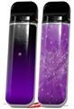 Skin Decal Wrap 2 Pack for Smok Novo v1 Smooth Fades Purple Black VAPE NOT INCLUDED