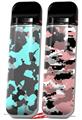 Skin Decal Wrap 2 Pack for Smok Novo v1 WraptorCamo Old School Camouflage Camo Neon Teal VAPE NOT INCLUDED