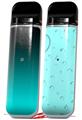 Skin Decal Wrap 2 Pack for Smok Novo v1 Smooth Fades Neon Teal Black VAPE NOT INCLUDED