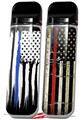 Skin Decal Wrap 2 Pack for Smok Novo v1 Brushed USA American Flag Blue Line VAPE NOT INCLUDED