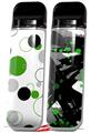 Skin Decal Wrap 2 Pack for Smok Novo v1 Lots of Dots Green on White VAPE NOT INCLUDED