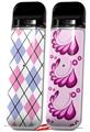 Skin Decal Wrap 2 Pack for Smok Novo v1 Argyle Pink and Blue VAPE NOT INCLUDED