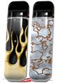 Skin Decal Wrap 2 Pack for Smok Novo v1 Metal Flames Yellow VAPE NOT INCLUDED