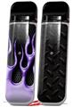 Skin Decal Wrap 2 Pack for Smok Novo v1 Metal Flames Purple VAPE NOT INCLUDED