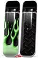 Skin Decal Wrap 2 Pack for Smok Novo v1 Metal Flames Green VAPE NOT INCLUDED