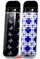 Skin Decal Wrap 2 Pack for Smok Novo v1 Pastel Butterflies Blue on Black VAPE NOT INCLUDED