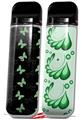 Skin Decal Wrap 2 Pack for Smok Novo v1 Pastel Butterflies Green on Black VAPE NOT INCLUDED