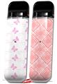 Skin Decal Wrap 2 Pack for Smok Novo v1 Pastel Butterflies Pink on White VAPE NOT INCLUDED
