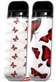 Skin Decal Wrap 2 Pack for Smok Novo v1 Pastel Butterflies Red on White VAPE NOT INCLUDED