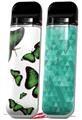 Skin Decal Wrap 2 Pack for Smok Novo v1 Butterflies Green VAPE NOT INCLUDED