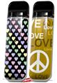 Skin Decal Wrap 2 Pack for Smok Novo v1 Pastel Hearts on Black VAPE NOT INCLUDED