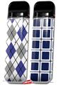 Skin Decal Wrap 2 Pack for Smok Novo v1 Argyle Blue and Gray VAPE NOT INCLUDED