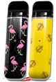 Skin Decal Wrap 2 Pack for Smok Novo v1 Flamingos on Black VAPE NOT INCLUDED
