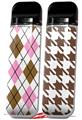 Skin Decal Wrap 2 Pack for Smok Novo v1 Argyle Pink and Brown VAPE NOT INCLUDED