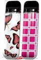 Skin Decal Wrap 2 Pack for Smok Novo v1 Butterflies Pink VAPE NOT INCLUDED