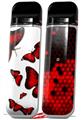Skin Decal Wrap 2 Pack for Smok Novo v1 Butterflies Red VAPE NOT INCLUDED