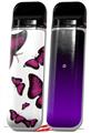 Skin Decal Wrap 2 Pack for Smok Novo v1 Butterflies Purple VAPE NOT INCLUDED
