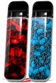 Skin Decal Wrap 2 Pack for Smok Novo v1 Skulls Confetti Red VAPE NOT INCLUDED