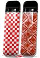 Skin Decal Wrap 2 Pack for Smok Novo v1 Checkered Canvas Red and White VAPE NOT INCLUDED