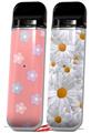 Skin Decal Wrap 2 Pack for Smok Novo v1 Pastel Flowers on Pink VAPE NOT INCLUDED