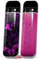 Skin Decal Wrap 2 Pack for Smok Novo v1 Twisted Garden Purple and Hot Pink VAPE NOT INCLUDED