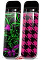 Skin Decal Wrap 2 Pack for Smok Novo v1 Twisted Garden Green and Hot Pink VAPE NOT INCLUDED