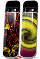 Skin Decal Wrap 2 Pack for Smok Novo v1 Twisted Garden Red and Yellow VAPE NOT INCLUDED