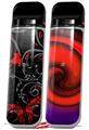Skin Decal Wrap 2 Pack for Smok Novo v1 Twisted Garden Gray and Red VAPE NOT INCLUDED
