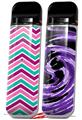 Skin Decal Wrap 2 Pack for Smok Novo v1 Zig Zag Teal Pink Purple VAPE NOT INCLUDED