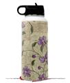 Skin Wrap Decal compatible with Hydro Flask Wide Mouth Bottle 32oz Flowers and Berries Purple (BOTTLE NOT INCLUDED)