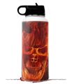 Skin Wrap Decal compatible with Hydro Flask Wide Mouth Bottle 32oz Flaming Fire Skull Orange (BOTTLE NOT INCLUDED)