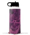 Skin Wrap Decal compatible with Hydro Flask Wide Mouth Bottle 32oz Flaming Fire Skull Hot Pink Fuchsia (BOTTLE NOT INCLUDED)
