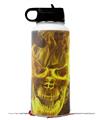 Skin Wrap Decal compatible with Hydro Flask Wide Mouth Bottle 32oz Flaming Fire Skull Yellow (BOTTLE NOT INCLUDED)
