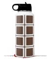 Skin Wrap Decal compatible with Hydro Flask Wide Mouth Bottle 32oz Squared Chocolate Brown (BOTTLE NOT INCLUDED)