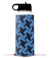 Skin Wrap Decal compatible with Hydro Flask Wide Mouth Bottle 32oz Retro Houndstooth Blue (BOTTLE NOT INCLUDED)