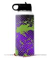 Skin Wrap Decal compatible with Hydro Flask Wide Mouth Bottle 32oz Halftone Splatter Green Purple (BOTTLE NOT INCLUDED)
