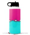 Skin Wrap Decal compatible with Hydro Flask Wide Mouth Bottle 32oz Ripped Colors Hot Pink Neon Teal (BOTTLE NOT INCLUDED)