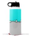 Skin Wrap Decal compatible with Hydro Flask Wide Mouth Bottle 32oz Ripped Colors Neon Teal Gray (BOTTLE NOT INCLUDED)