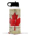 Skin Wrap Decal compatible with Hydro Flask Wide Mouth Bottle 32oz Painted Faded and Cracked Canadian Canada Flag (BOTTLE NOT INCLUDED)