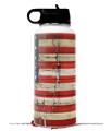 Skin Wrap Decal compatible with Hydro Flask Wide Mouth Bottle 32oz Painted Faded and Cracked USA American Flag (BOTTLE NOT INCLUDED)