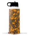 Skin Wrap Decal compatible with Hydro Flask Wide Mouth Bottle 32oz Scattered Skulls Orange (BOTTLE NOT INCLUDED)