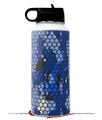 Skin Wrap Decal compatible with Hydro Flask Wide Mouth Bottle 32oz HEX Mesh Camo 01 Blue Bright (BOTTLE NOT INCLUDED)