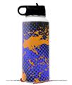Skin Wrap Decal compatible with Hydro Flask Wide Mouth Bottle 32oz Halftone Splatter Orange Blue (BOTTLE NOT INCLUDED)